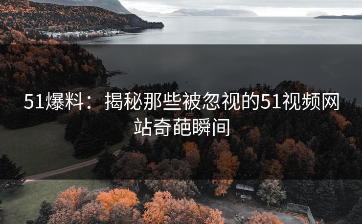 51爆料:揭秘那些被忽视的51视频网站奇葩瞬间
