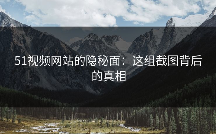 51视频网站的隐秘面:这组截图背后的真相