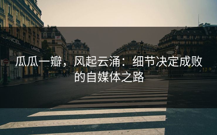 瓜瓜一瓣,风起云涌:细节决定成败的自媒体之路